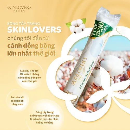 Bông tẩy trang Skinlovers 120+30 miếng( SKLV5044)